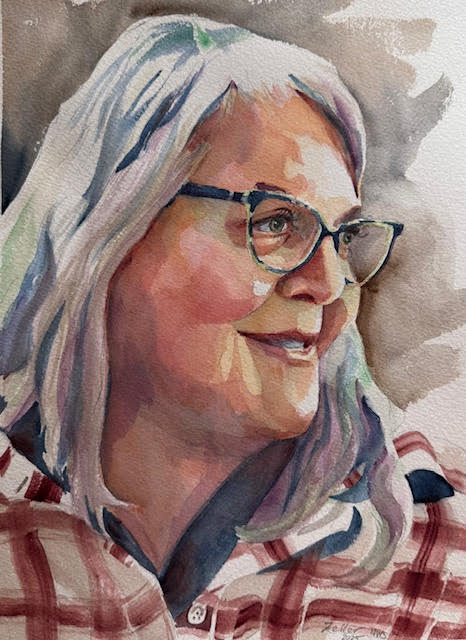 There are examples of the holiday cards we will paint.